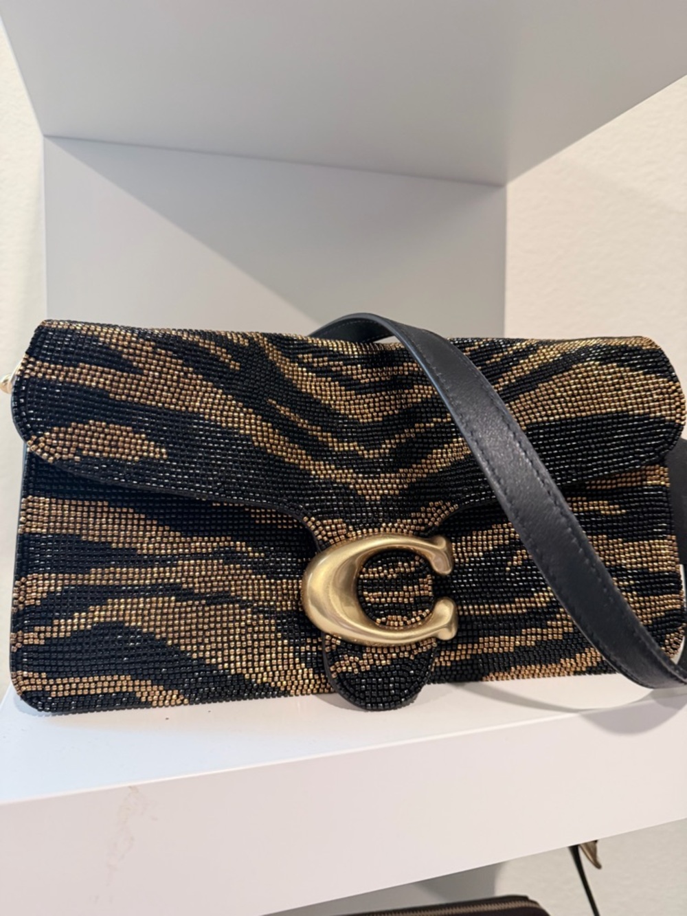 Tabby Shoulder Bag 26 with Beaded Tiger